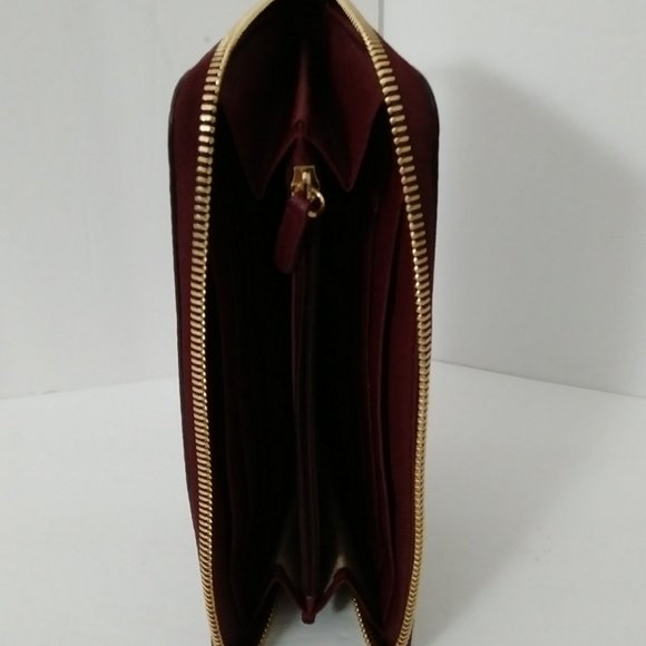 Michael Kors Burgundy Designer Snake Skin Zip Wallet - Picture 9 of 14